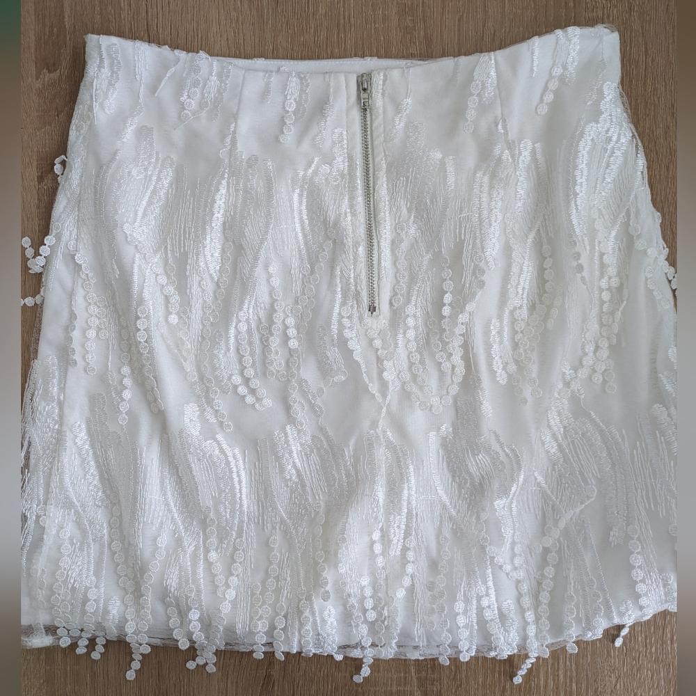Lulus Dancing in a Dream White Fringe Lace-Up Two-Piece Mini Dress - Picture 8 of 10